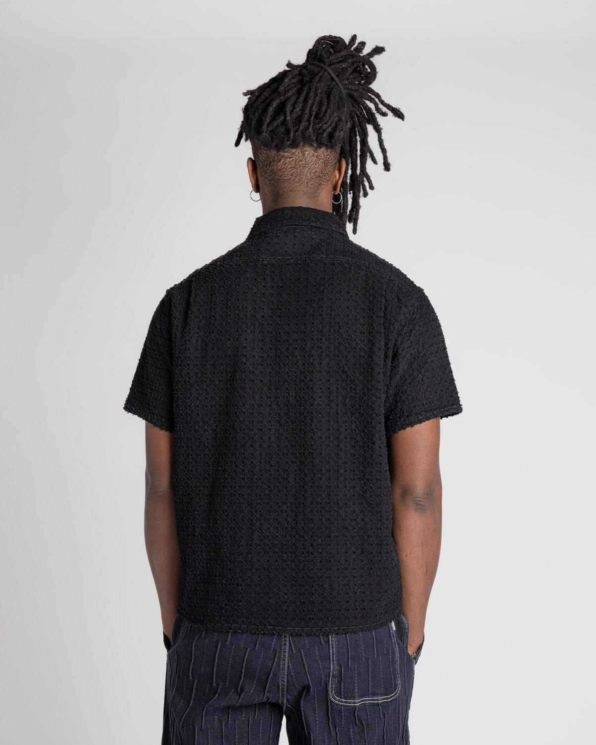 thisisneverthat Damaged Denim Zip S/S Shirt | TN250DSHTS01